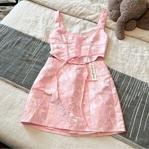 NWT For Love & Lemons Pink Floral Matching Set size S